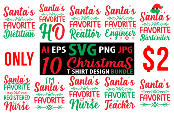 Christmas T-Shirt Design SVG Bundle 1