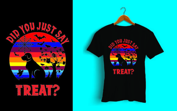 Dog Halloween T-Shirt Design Trampleted: Graphics & Print Templates