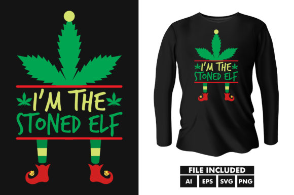 Elf Weed Cannabis Christmas SVG T-Shirt Graphics