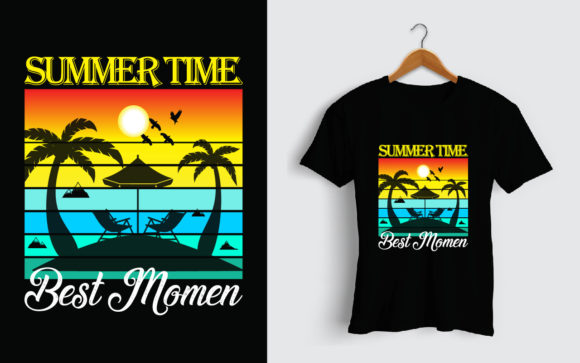Summer Time Best Moment T-Shirt Design: Graphics & Print Templates