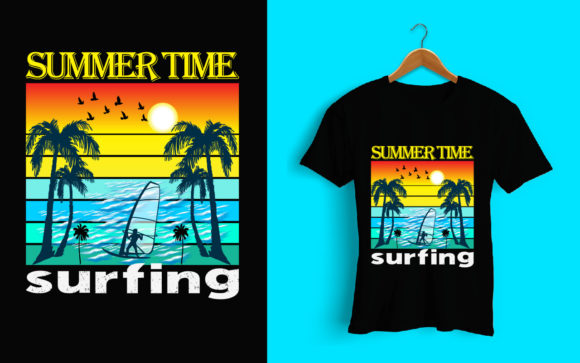 Summer Time Surfing T-Shirt Design